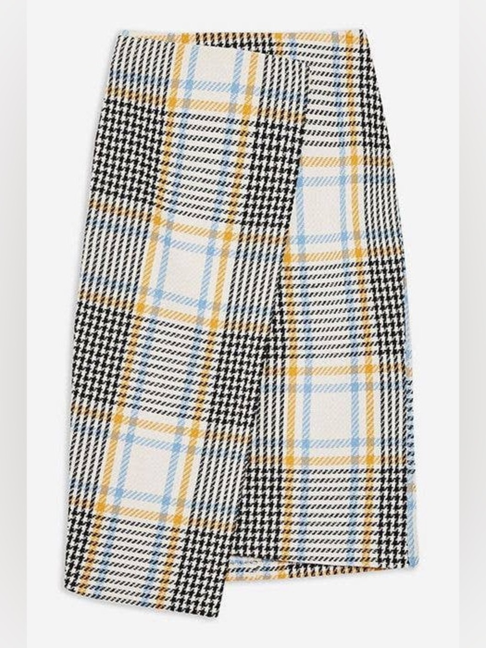 TOPSHOP - Plaid “tweed” fold over skirt